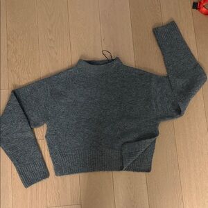 Zara Charcoal cropped mockneck Sweater